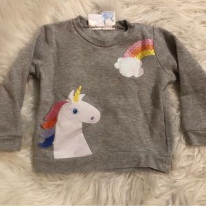 Kidgets 24M light grey unicorn sweatshirt